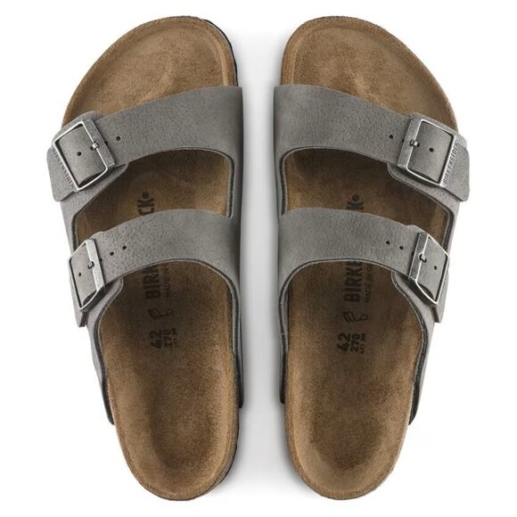 Birkenstock Arizona Desert Buck Sandal Whale Gray , Sz 42- M (9-9.5), W (11.5)